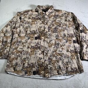 Winchester Shirt Mens 3XL Brown Camo Deer Hunting Button Front Cotton Outdoors